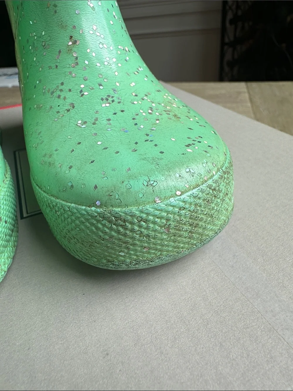 Hunter Kids Mint Glitter Rain Boots